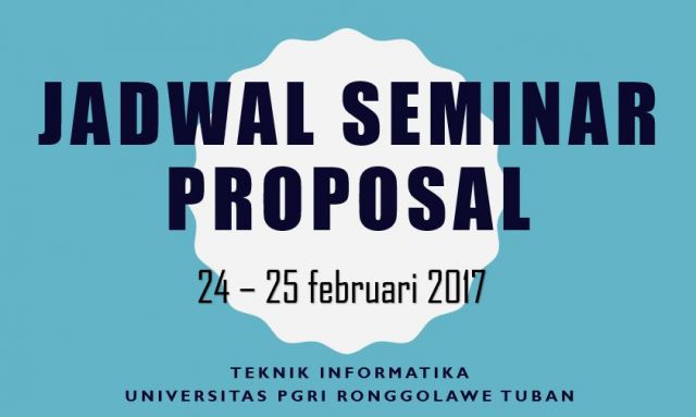 Jadwal Seminar Proposal